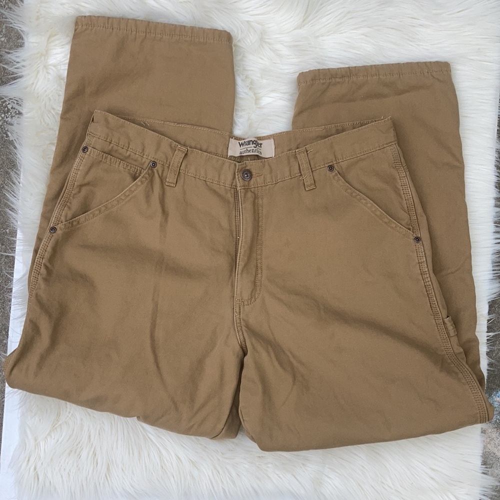 Men’s Fleece Lined Wrangler Carpenter Style Pants Waist 34 Leg 30